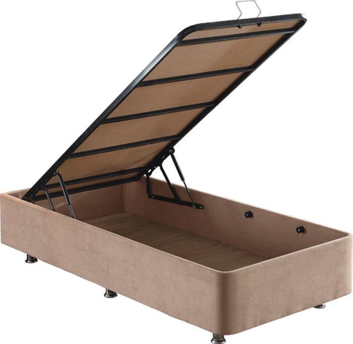 Hanah Home Colchón, Base y Cabecero Individual Latte Light Brown 80 x 180